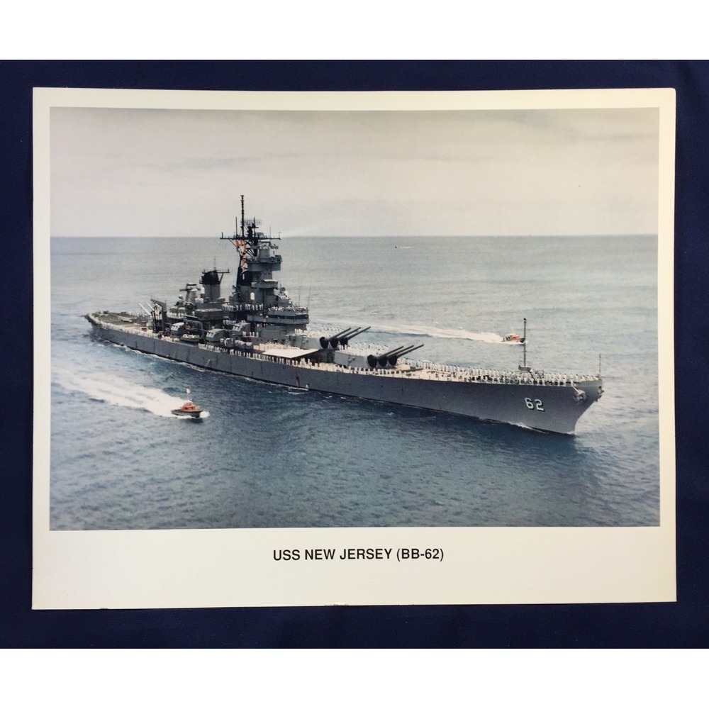 Vintage USS New Jersey BB-62 Battleship Photographs 8x10 Color 5x7 BW Set